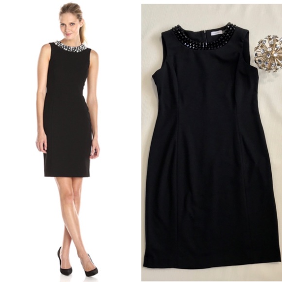 Calvin Klein Dresses & Skirts - Calvin Klein Dress Black Jeweled Neck